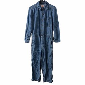 Levi's Strauss & Co Size Small Denim Jumpsuit Long Sleeve Snap Buttons Blue Used